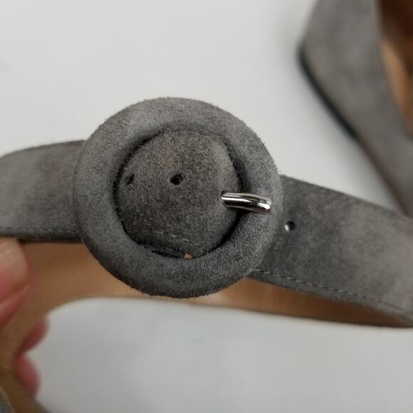 Gianvito Rossi Milano Italian Gray Suede Ankle Strap Flats Size 38 - Picture 6 of 9